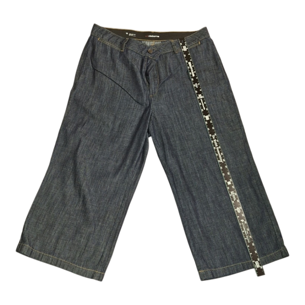 Liz Claiborne  Wide Leg Dark Denim Ankle pants Size 16